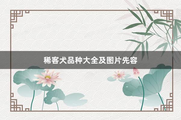 稀客犬品种大全及图片先容